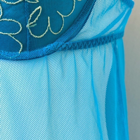 Vintage Y2K Floral Coquette Bow Mesh Cami Chemise Lingerie Phoebe S - Picture 6 of 17